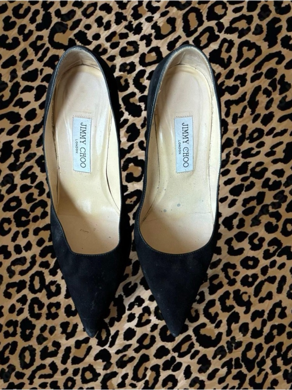 Jimmy Choo Black Suede Pointed Pumps